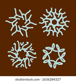 Blue Radial Motif on Brown Background