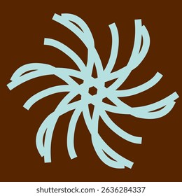 Blue Radial Motif on Brown Background