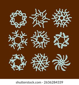Blue Radial Motif on Brown Background