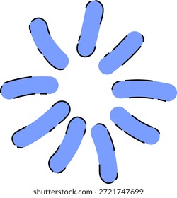 Elemento de design de traço radial azul