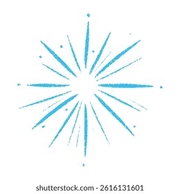 Blue Radiant sunburst with abstract rays and starburst lines. Circular radial light elements. Flat vector illustration isolated on white background.