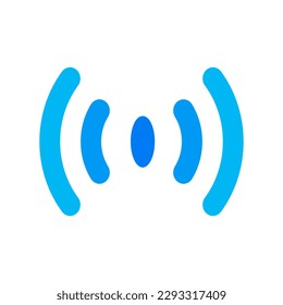 Blue radio wave icon. Vector.