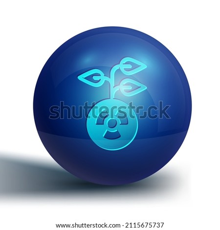 Blue Radioactive icon isolated on white background. Radioactive toxic symbol. Radiation hazard sign. Blue circle button. Vector