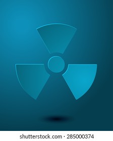 Blue Radioactive Sign, Vector Illustration. 
