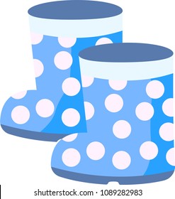 Blue rain boots illustration