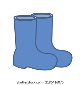 Blue Rain Boots Vector Illustration.