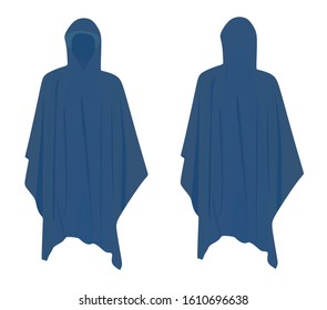 Blue Rain Coat. Vector Illustration