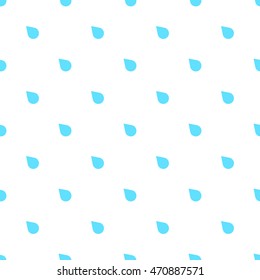 Blue Rain, doodle flat isolated on white background. Downpour,  weather rainfall. Natural effect  cartoon style