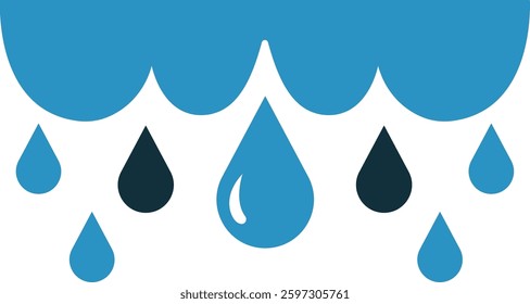 a blue rain drop icon 