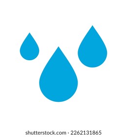 ilustración vectorial de icono de caída de lluvia azul en fondo blanco.