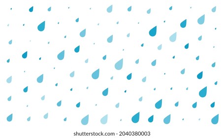 blue rain drops on white background