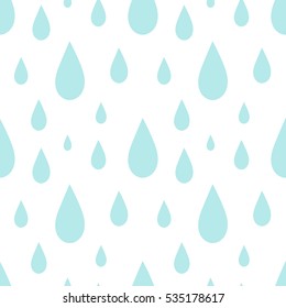 Blue Rain Drops Seamless Pattern Illustration