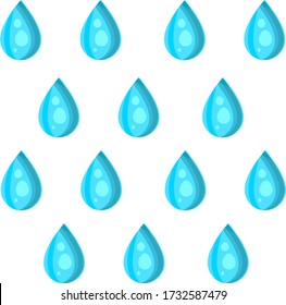 Blauer Regen fällt. Vector Illustration im Cartoon-Stil, für Ikonen, Spiele, Bücher, Postkarten und andere.