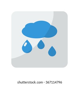 Blue Rain icon on grey rounded square button on white