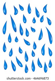 blue rain, tears falling down  vector symbol icon design. Beautiful illustration set isolated on white background
