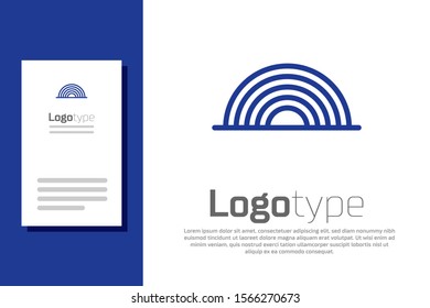 Blue Rainbow icon isolated on white background. Logo design template element. Vector Illustration