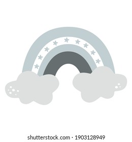 blue rainbow. Vector illustration clip art.