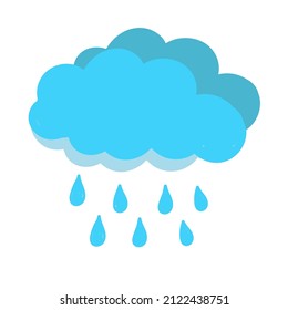 Blue raincloud icon. Drops of ran. Vector illustration