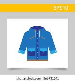Blue raincoat with hood