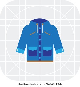 Blue raincoat with hood