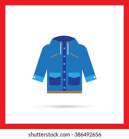Blue raincoat with hood