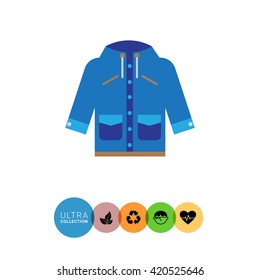 Blue raincoat with hood