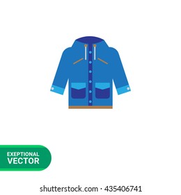 Blue raincoat with hood