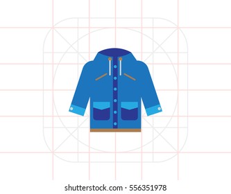 Blue raincoat with hood