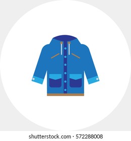 Blue raincoat with hood