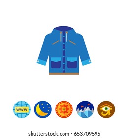 Blue raincoat with hood