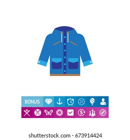 Blue raincoat with hood