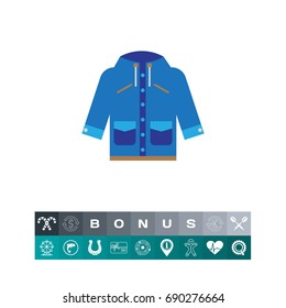 Blue raincoat with hood