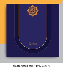 Diseño de plantilla de ramadan azul kareem. Gran vector para tarjetas de felicitación, medios sociales, marketing de productos, web, invitaciones, etc.