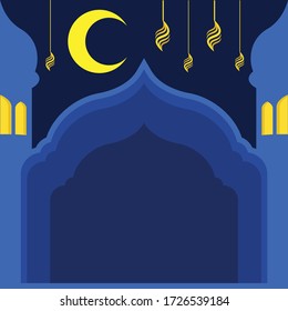 Diseño de fondo vectorial de ramadán azul