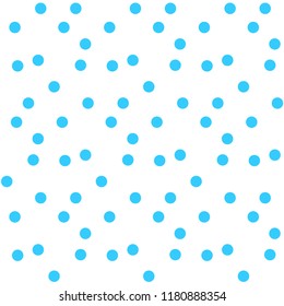 Blue random dots on white background vector seamless pattern