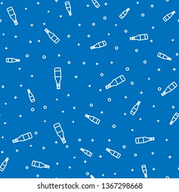 Blue random seamless pattern  Beer icon. Beer glass symbol for your web site design