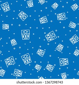 Blue random seamless pattern  Beer set icon. Beer pack symbol for your web site design