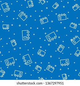 Blue random seamless pattern  Book icon, sign reading design