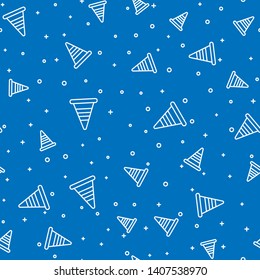 Blue random seamless pattern  Construction Cone Icon