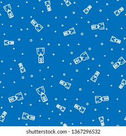 Blue random seamless pattern  Doctor vector icon. Healthcare symbol