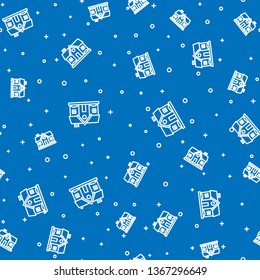Blue random seamless pattern  House Vector Icon Vector. Home symbol