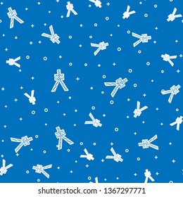 Blue random seamless pattern  Japanese Yen or Chinese Yuan currency symbol