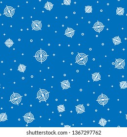 Blue random seamless pattern  Money Target icon. Dollar vector style