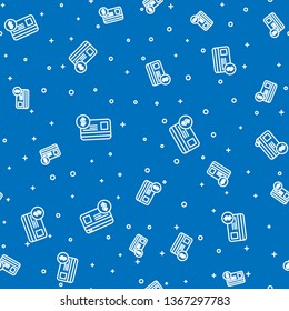 Blue random seamless pattern  Payment - Dollar Credit cards Icon