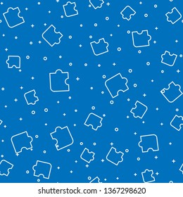 Blue random seamless pattern  Puzzle vector icon