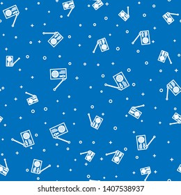 Blue random seamless pattern  Radio vector icon