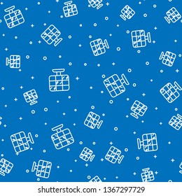 Blue random seamless pattern  Solar panel icon vector. Alternative energy