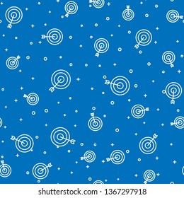 Blue random seamless pattern  Target vector icon. Dartboard illustration