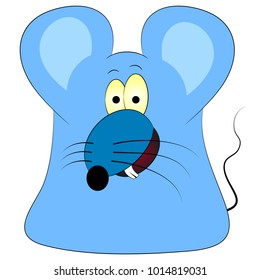 blue rat cartoon vector illustration
