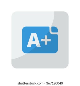 Blue Rating icon on grey rounded square button on white